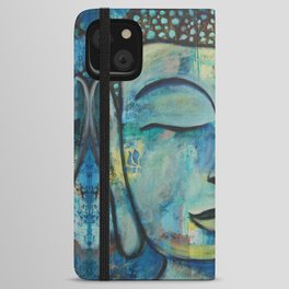 Blue Zen Buddha iPhone Wallet Case