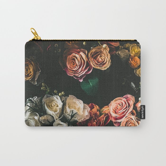 Grow Where You Are Planted - Dark Colorful Roses Carry-All Pouch