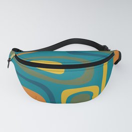 Palm Springs Midcentury Modern Abstract in Moroccan Mustard, Orange, Olive, Blue, and Teal Fanny Pack