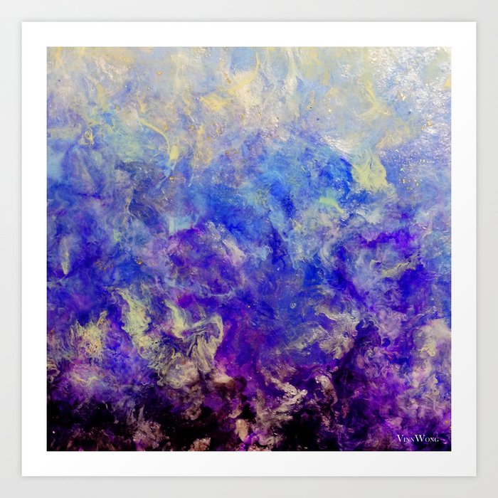 Lilac Sunset Original Abstract Art By Vinn Wong Art Print By