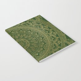 Mandala Royal - Green and Gold Notebook | Green, Oriental, Pattern, Meditation, Graphicdesign, India, Metallic, Luxury, Gold, Mandala 