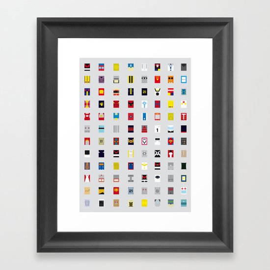 Minimalism robots (Good natured / Defenders) Framed Art Print