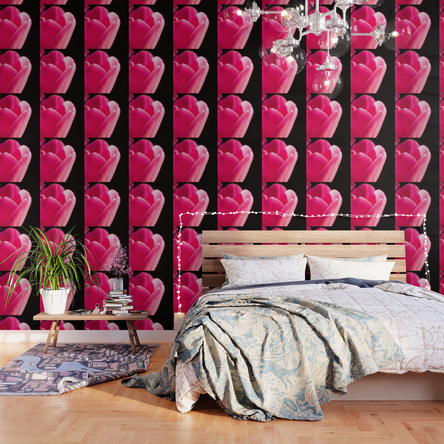Shocking Pink Tulip Wallpaper By Nancyjcreates Society6