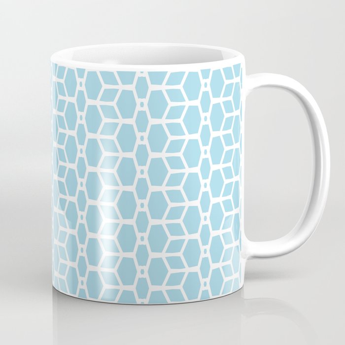 Aqua Blue and White Tessellation Line Pattern 4 Diamond Vogel 2022 Popular Colour Orleans Tune 0658 Coffee Mug