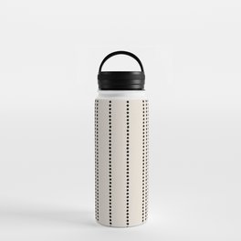 Ethnic Spotted Stripes in Ivory and Black Water Bottle