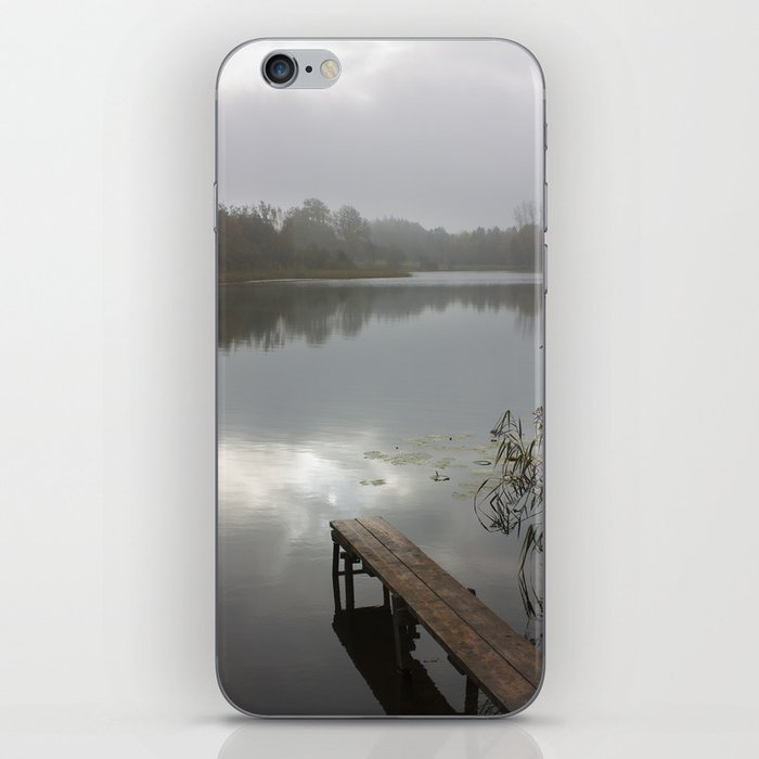 Mist on lake iPhone Skin