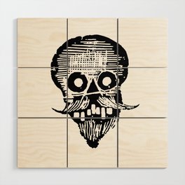 Skull with a beard by José Guadalupe Posada Wood Wall Art