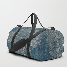 blue oriental vintage rug Duffle Bag