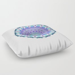 Crown Light Mandala Art In Purple And Blue by Sharon Cummings Floor Pillow