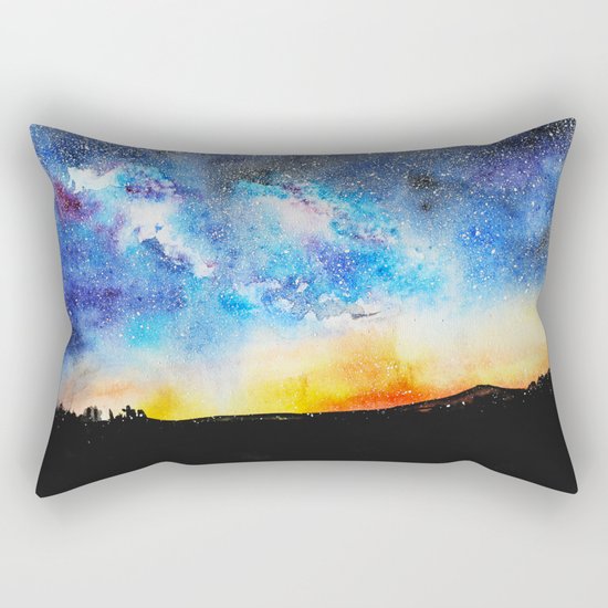 When night is falling || watercolor Rectangular Pillow