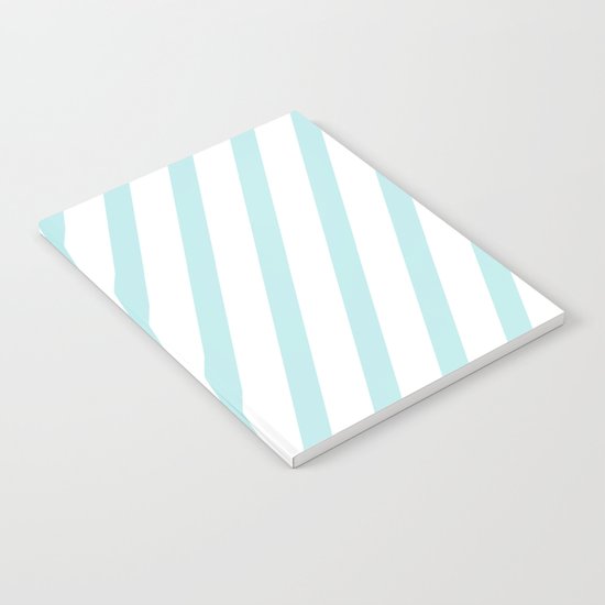 Diagonal stripes - turquoise fresh summer pattern Notebook