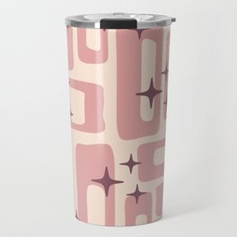 Retro Mid Century Modern Abstract Pattern 577 Dusty Rose Travel Mug