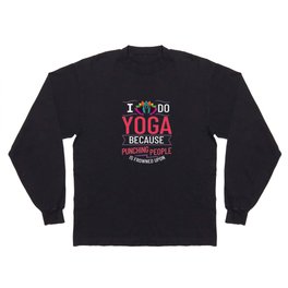 Yoga Beginner Workout Poses Quotes Meditation Long Sleeve T-shirt