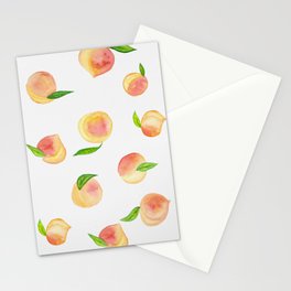 Fun Watercolor Peaches Stationery Card