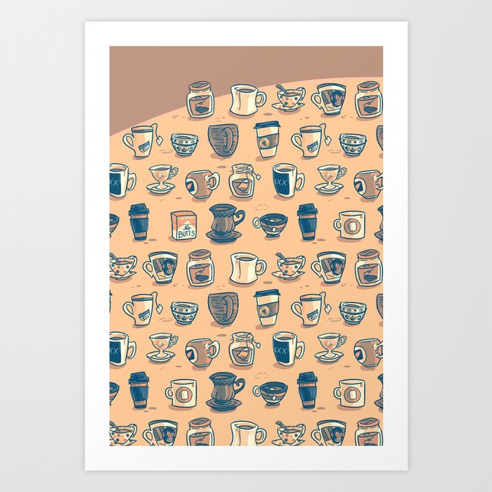 Coffee & Tea & Butts Art Print