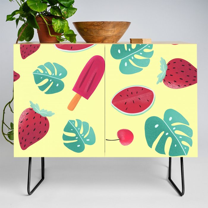 Ice Lolly Tropical Watermelon Pattern Hibiscus Icecream Credenza