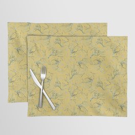 Vintage & Shabby Chic - Original Van Gogh Almond Blossoms, Seamless Pattern yellow  Placemat