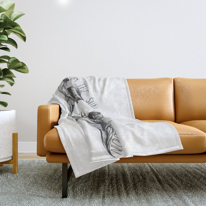 Live by the Sun, Love by the Moon Throw Blanket