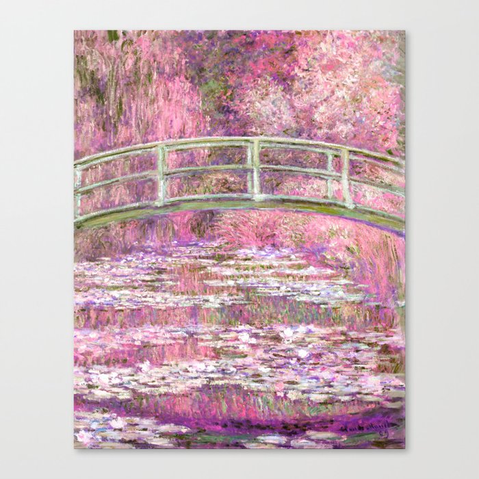 Bridge over a Pond of Water Lilies 3 Canvas Print