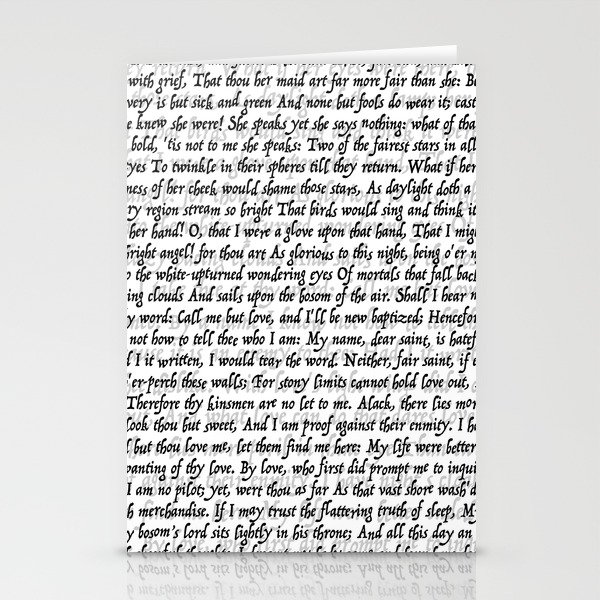 Love Letter Shakespeare Romeo & Juliet Pattern Stationery Cards by