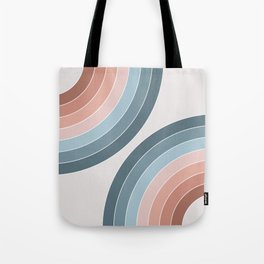 Blue and pink retro style circles Tote Bag