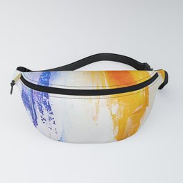 blue and orange abstract painting  Fanny Pack