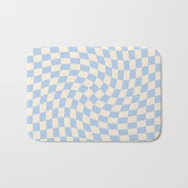 Check II - Baby Blue Twist — Checkerboard Print Bath Mat