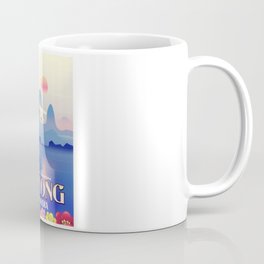 Mekong Cambodia vacation poster. Coffee Mug