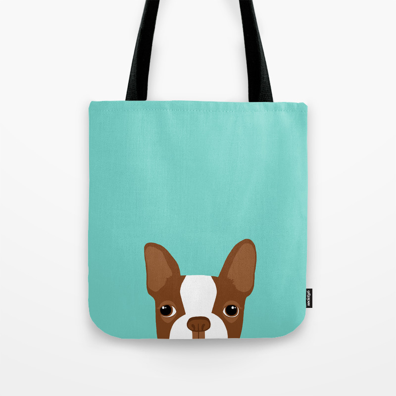 Red Boston Terrier Tote Bag