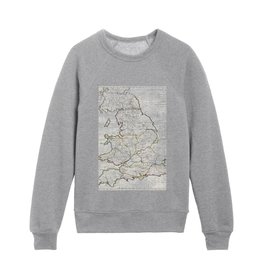 Map of England in Ancient Roman times - Horsley - 1794 vintage pictorial map  Kids Crewneck