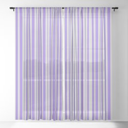 [ Thumbnail: Light Gray & Purple Colored Lines Pattern Sheer Curtain ]