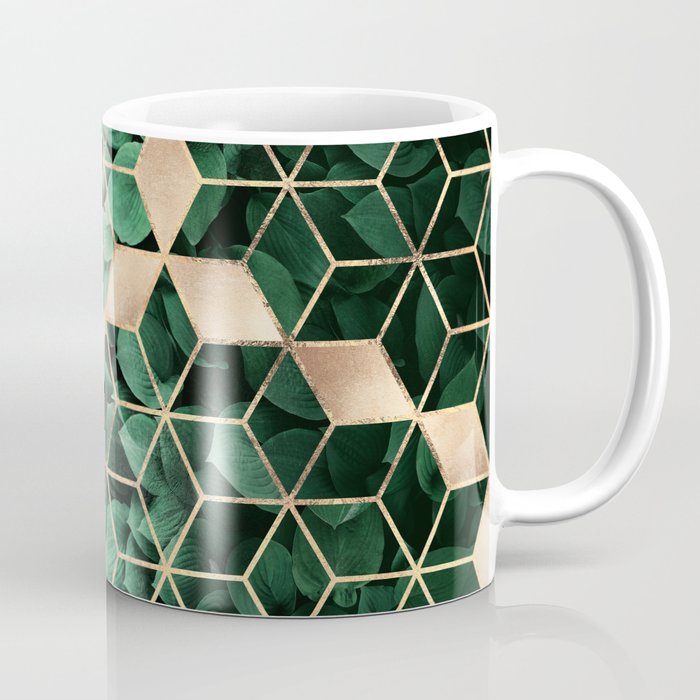 Leaves And Cubes Coffee Mug