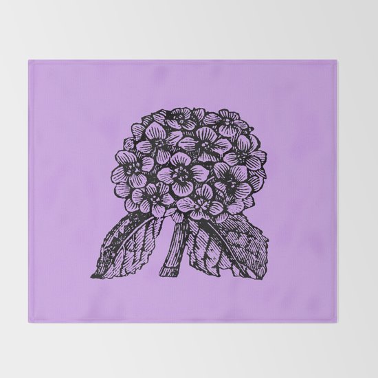 Lavender Hydrangea Throw Blanket