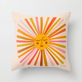Sunshine – Retro Ochre Palette Throw Pillow
