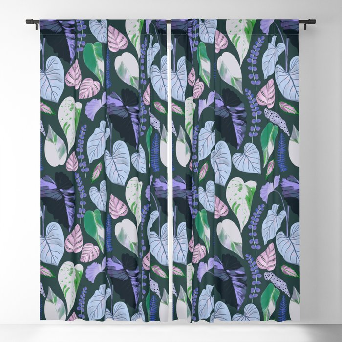 Tropical leaves - Cold Blackout Curtain