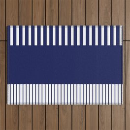 Colour Pop Stripes - Blue and White Outdoor Rug