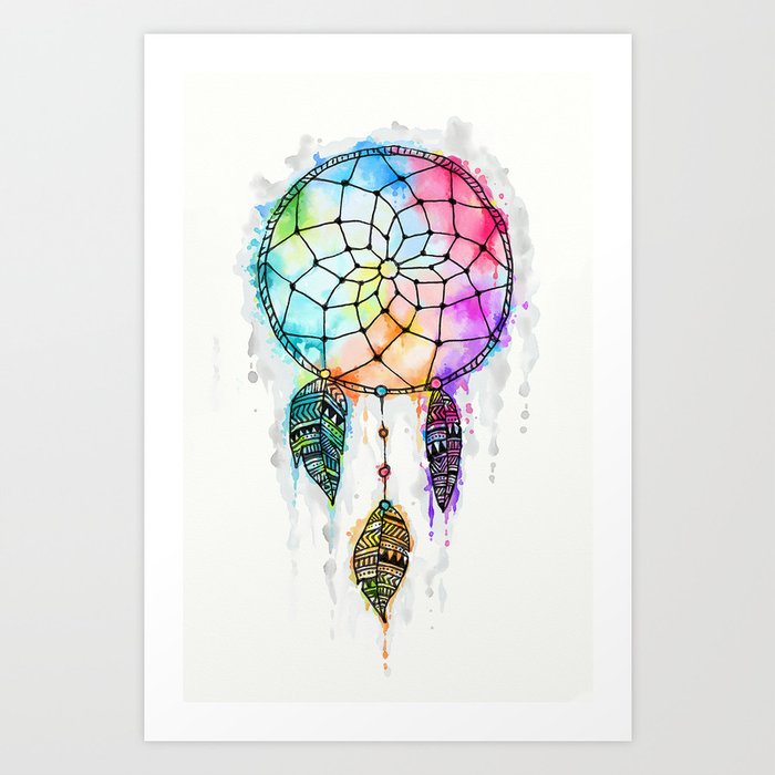 Watercolor Dreamcatcher Painting Art Print By Madotta | Society6