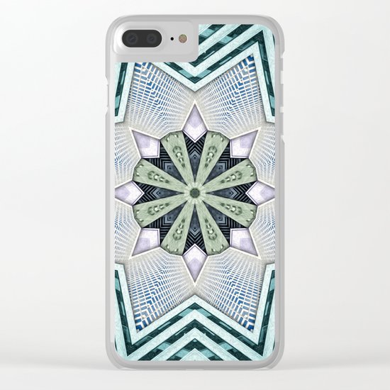 Symmetry In Turquoise Clear iPhone Case