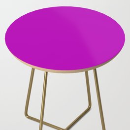 Magenta Solid Color Popular Hues Patternless Shades of Magenta Collection Hex #ad00ad Side Table