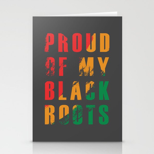Black History Month Men Women Proud Black Roots Quotes Afro Stationery Cards