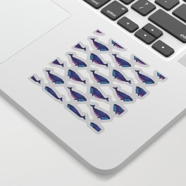 Colorful Whale Pop Art Pattern Sticker