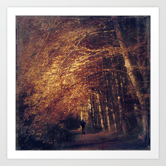 on a dark path Art Print