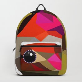 Pink hummingbird portrait Backpack | Geometricbirds, Vibrantcolours, Graphicdesign, Colorblock, Abstract, Babynursery, Geometry, Birdy, Multicolor, Bold 