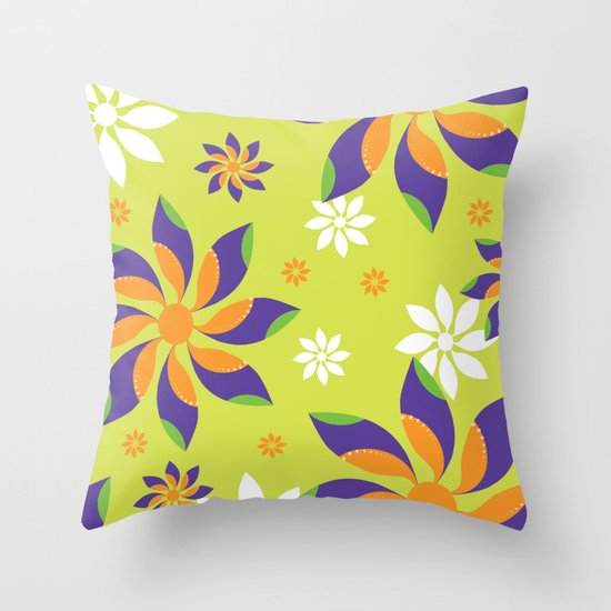 Flowerswirl Throw Pillow