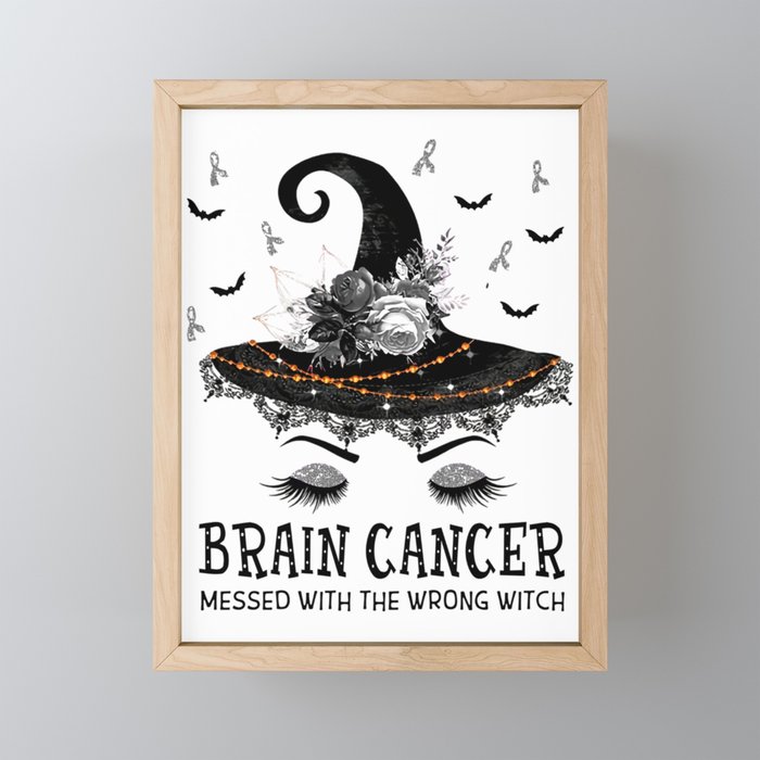 Brain Cancer Awareness Hoodie Sweater Framed Mini Art Print
