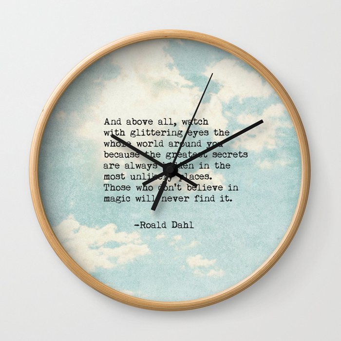 Roald Dahl Glittering Eyes Wall Clock