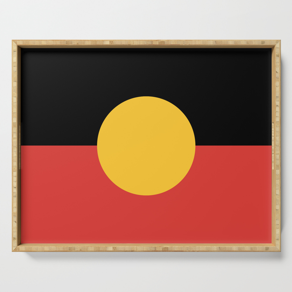 Australian Aboriginal Flag Serving Tray by homestead