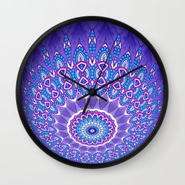 Indian Patterns Mandala Ball - Blue Pink White Wall Clock