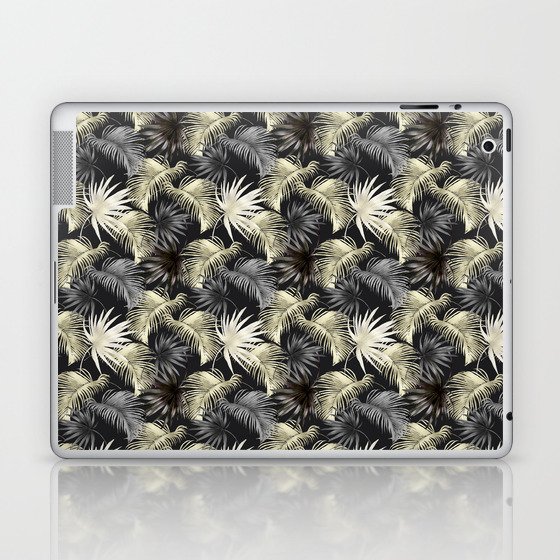 Luxurious Black Tropical Palm Leaves Laptop & iPad Skin