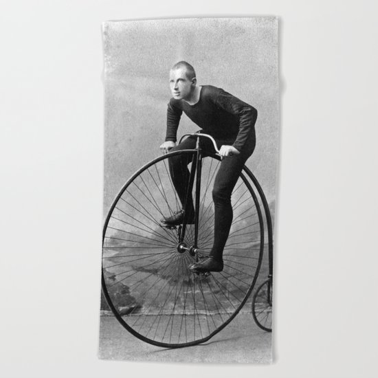 Velocipede racer Beach Towel
